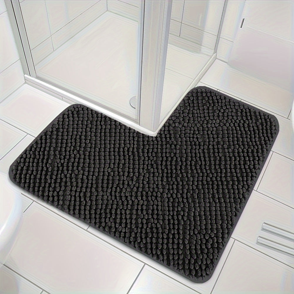 Tapis de douche en L moelleux