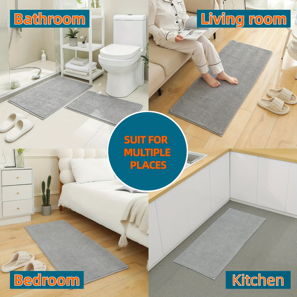 Tapis de bain en chenille moelleux