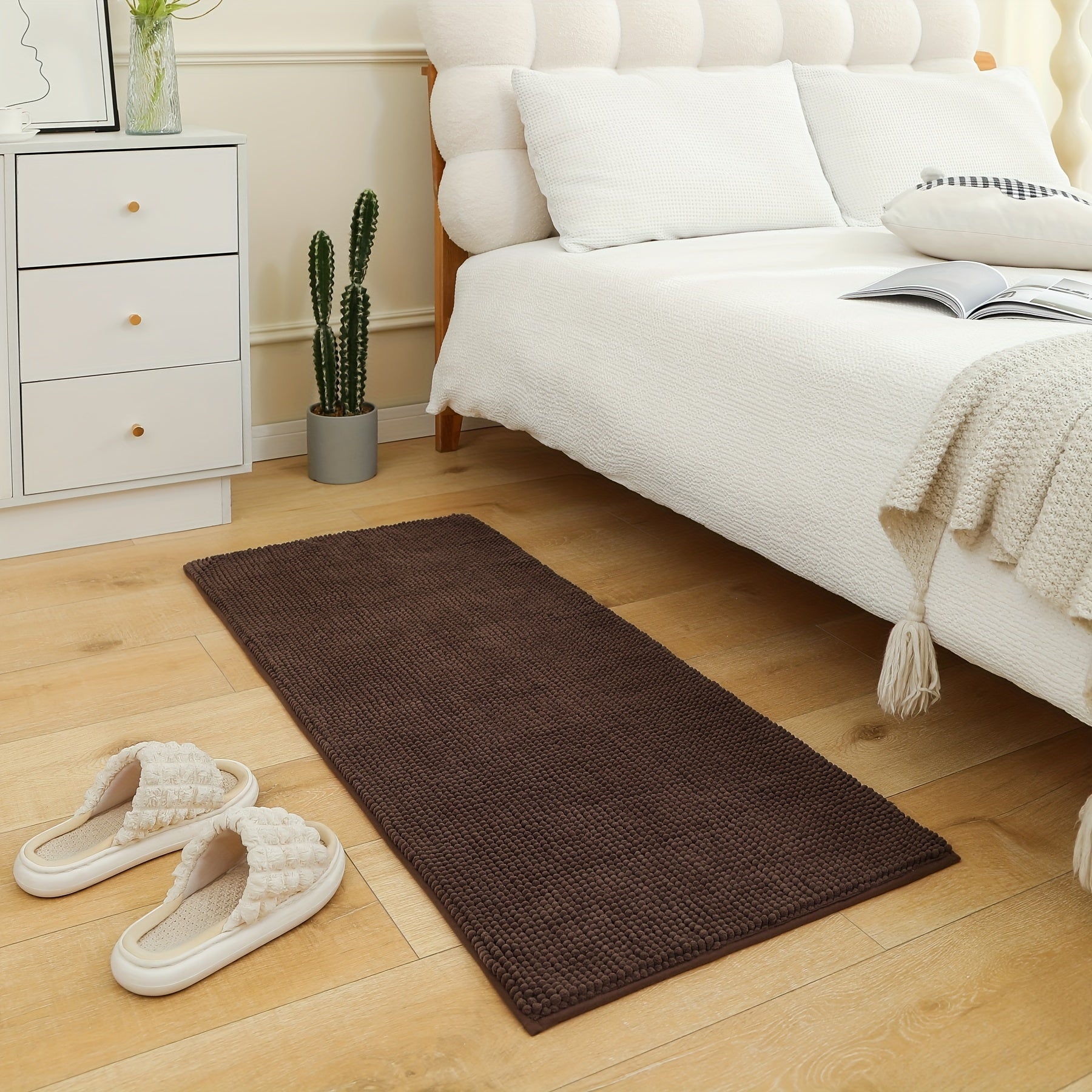 Tapis de bain en chenille moelleux