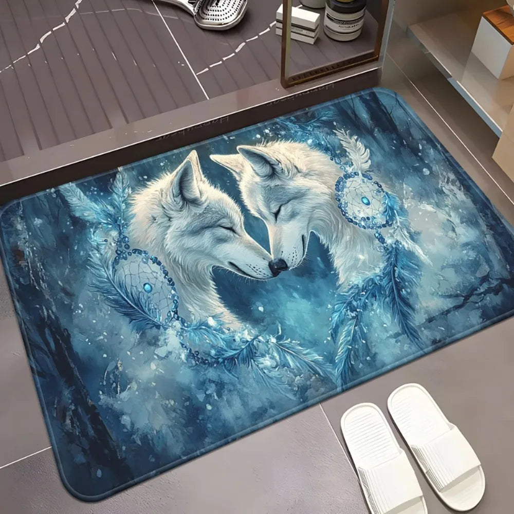 Tapis de bain loup