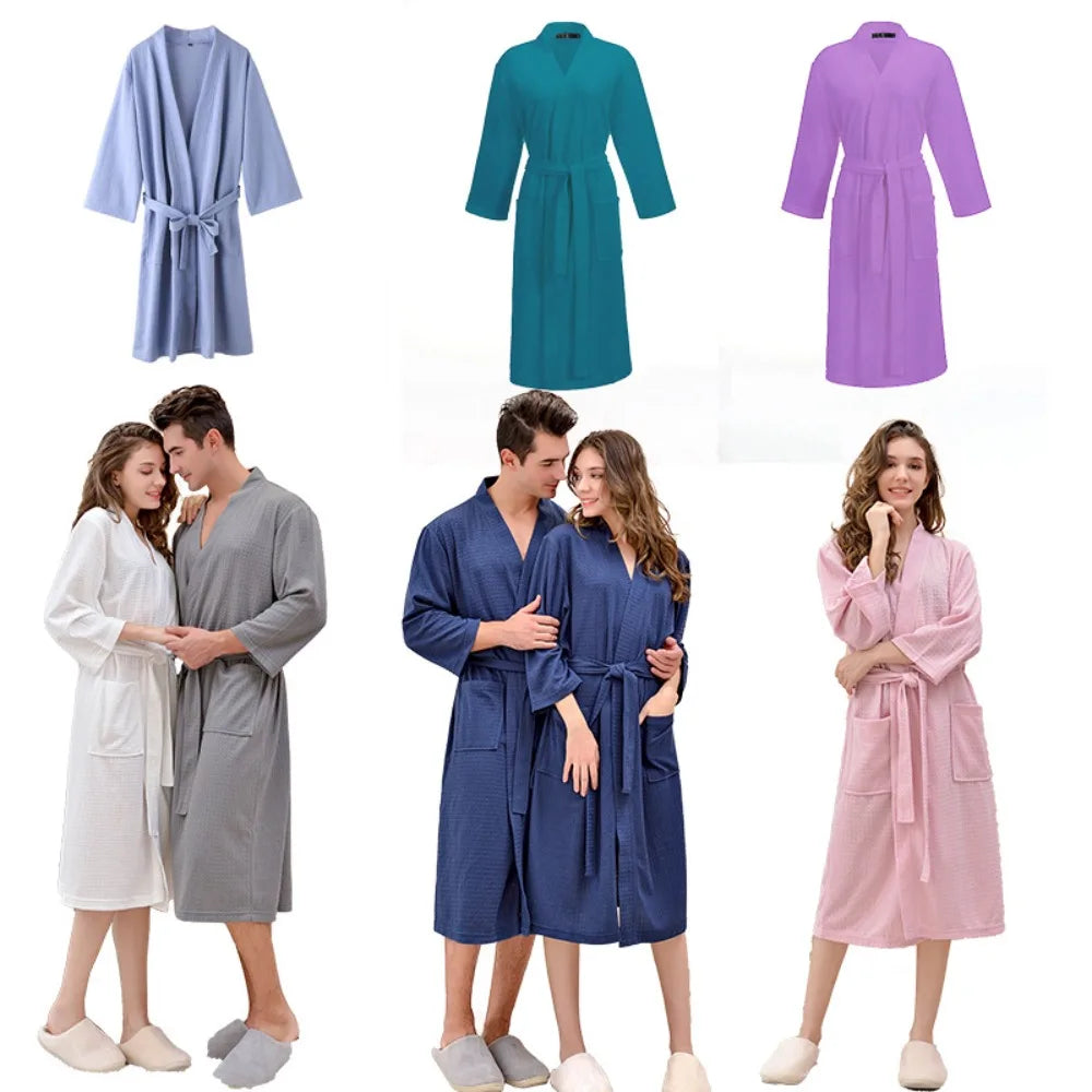 Peignoir de bain mixte pour spa léger long