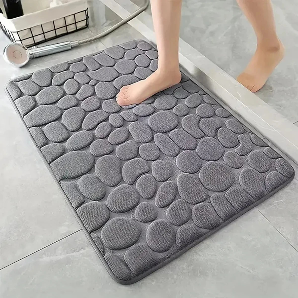 Tapis de bain en galets