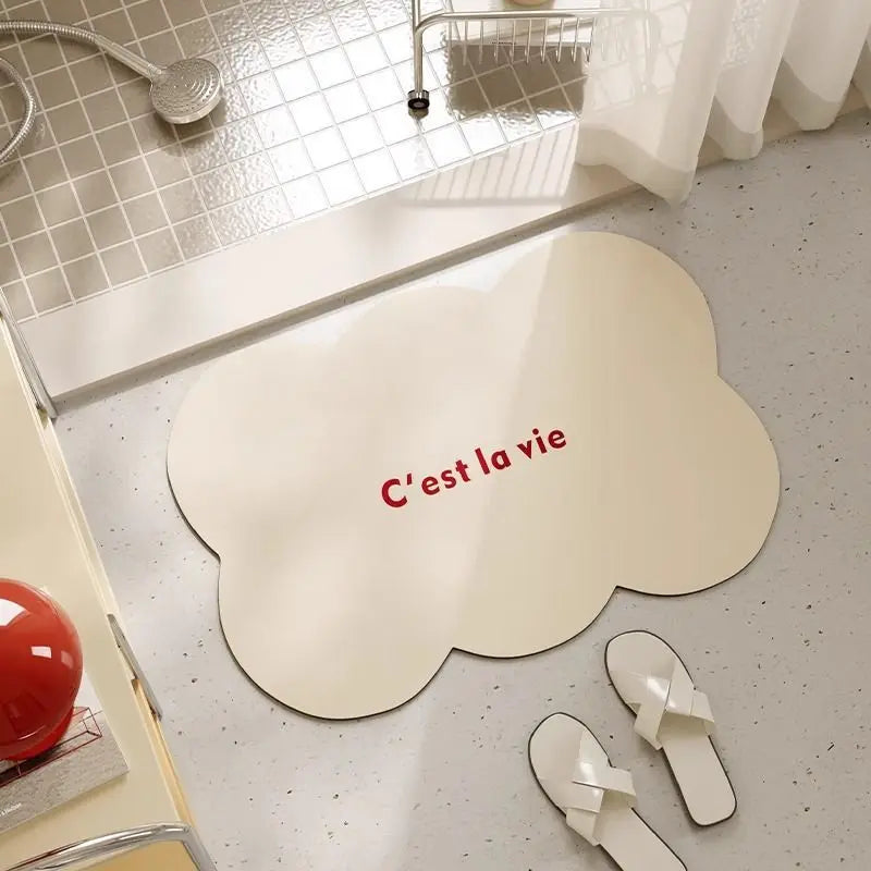 Tapis de bain en diatomite nuage