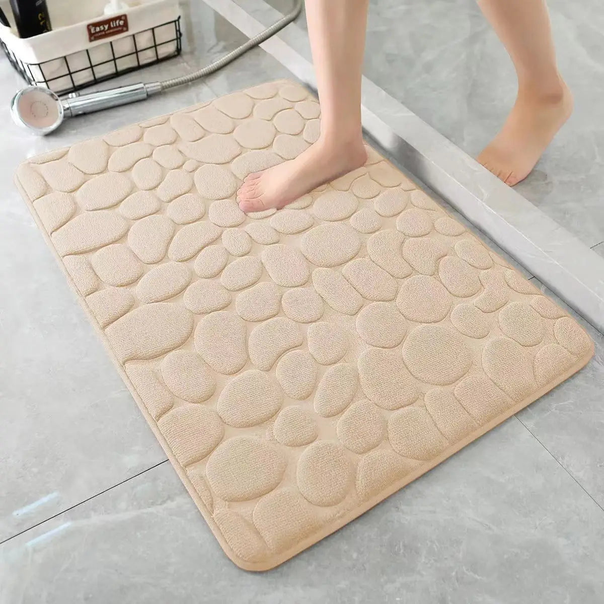 Tapis de bain en galets