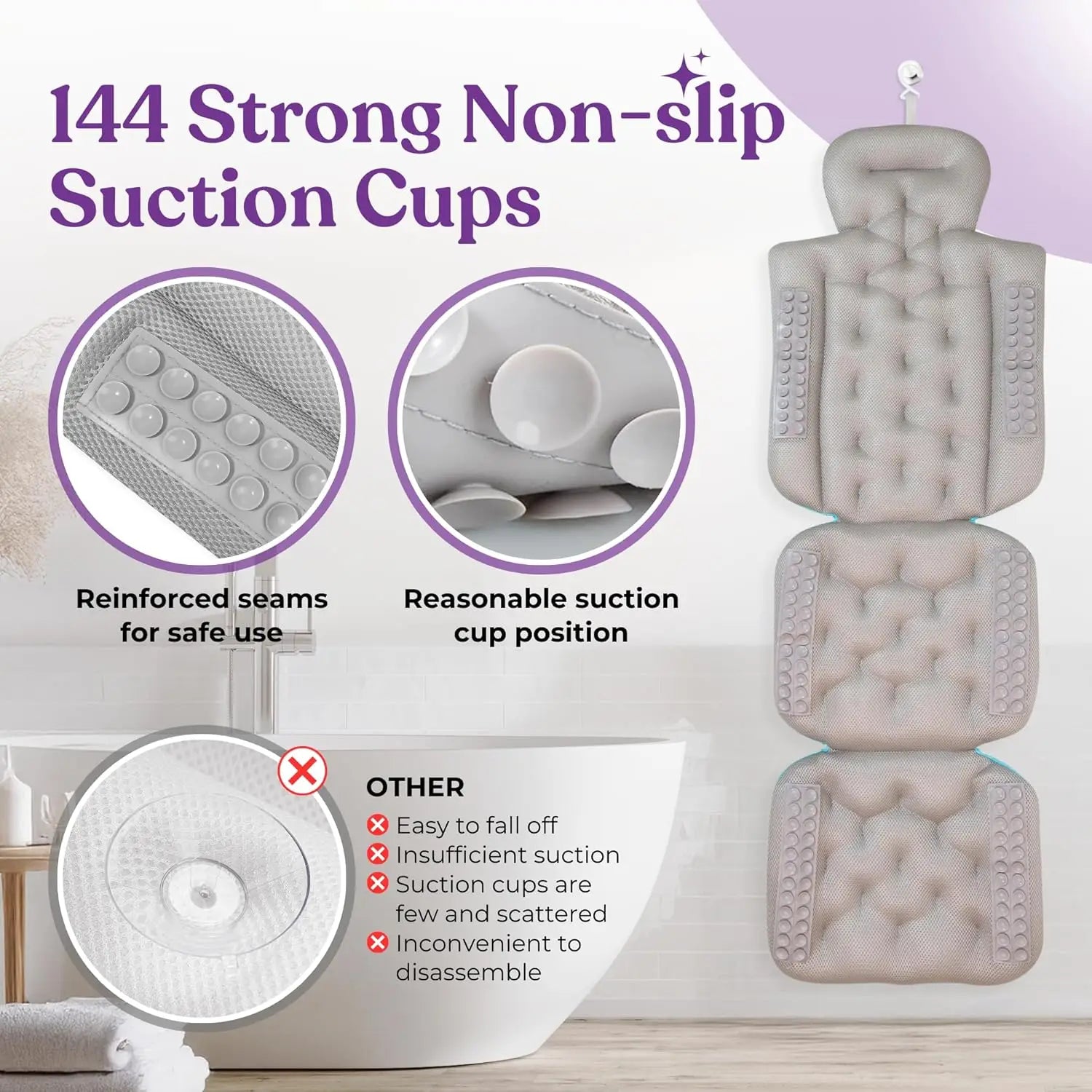 Matela de bain oreiller complet dos corps très confortable