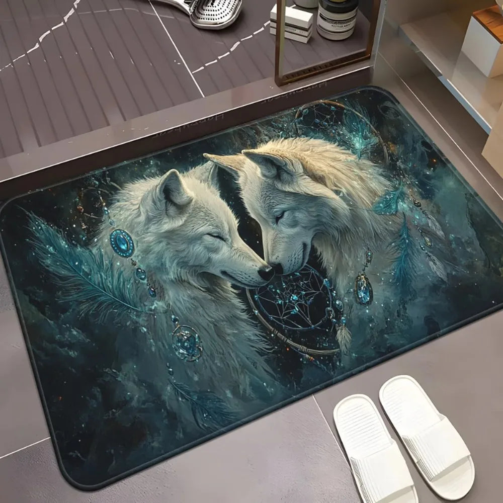 Tapis de bain loup