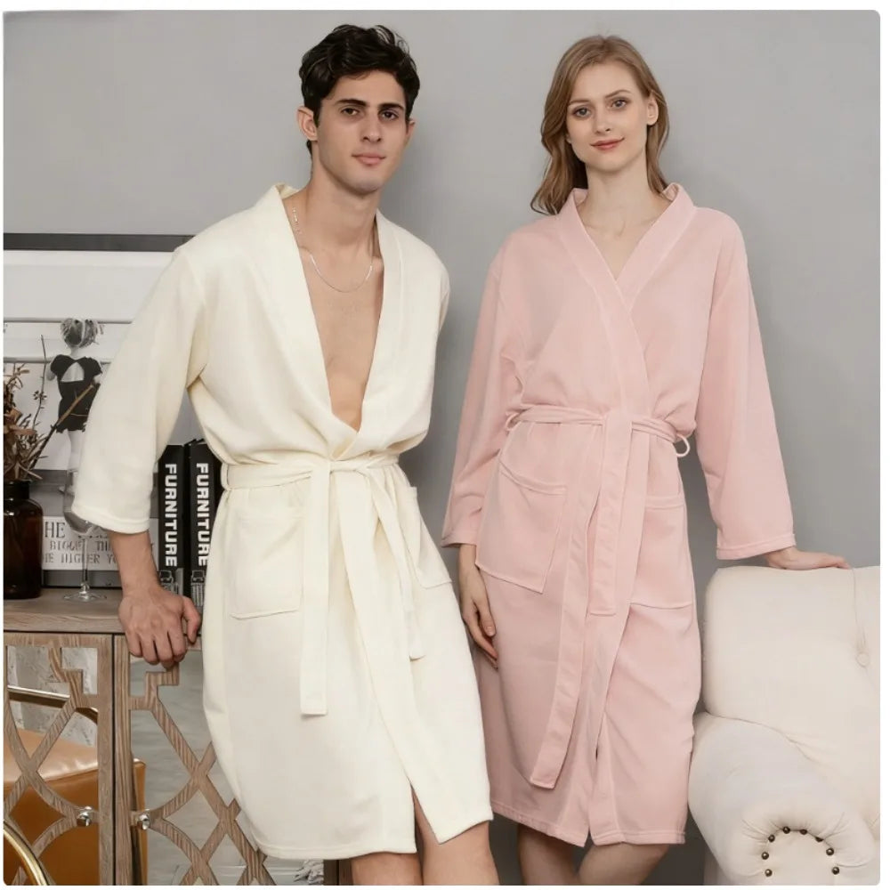 Peignoir de bain mixte pour spa léger long