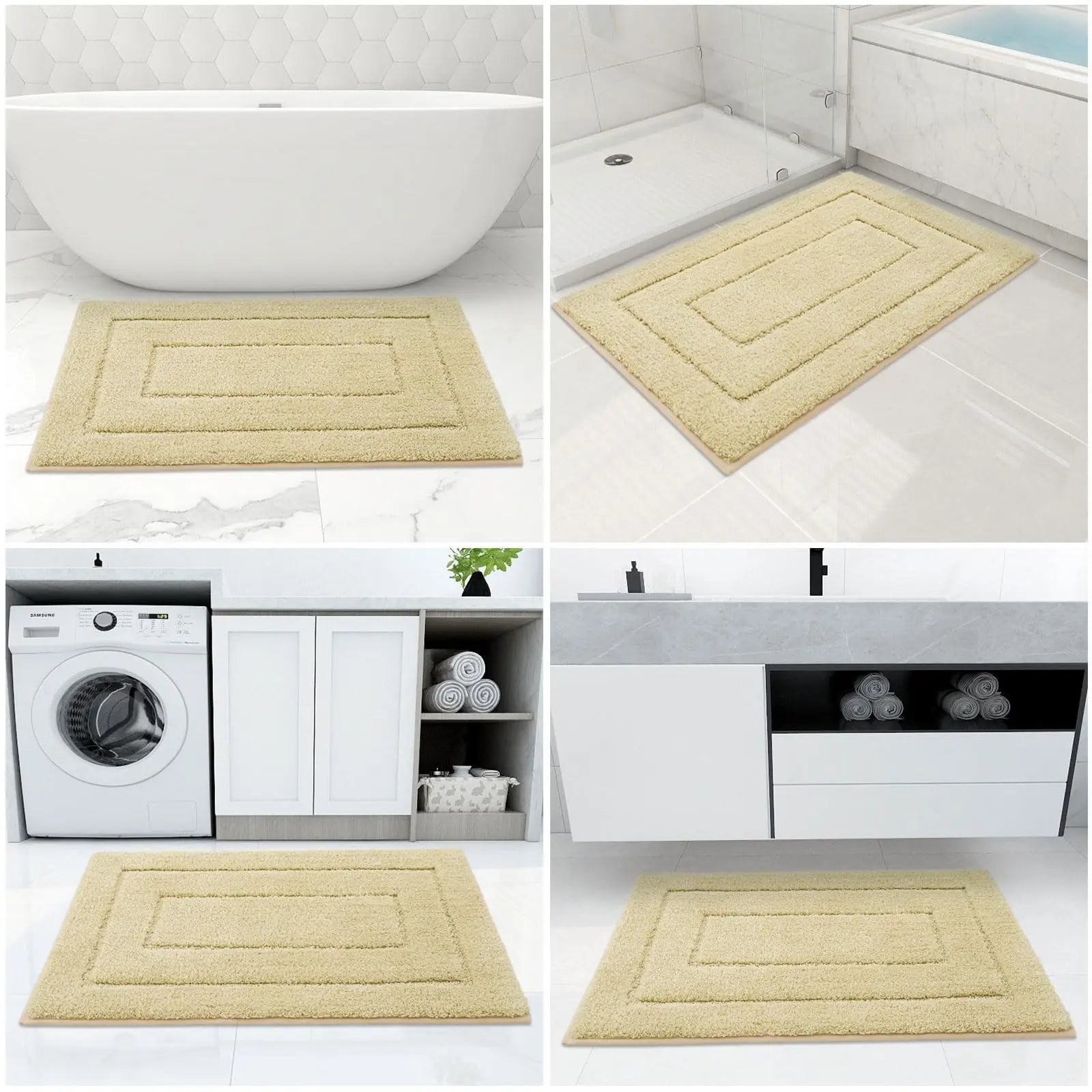 Tapis de bain en velour moelleux