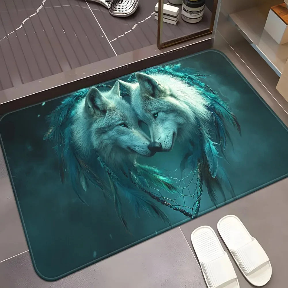 Tapis de bain loup