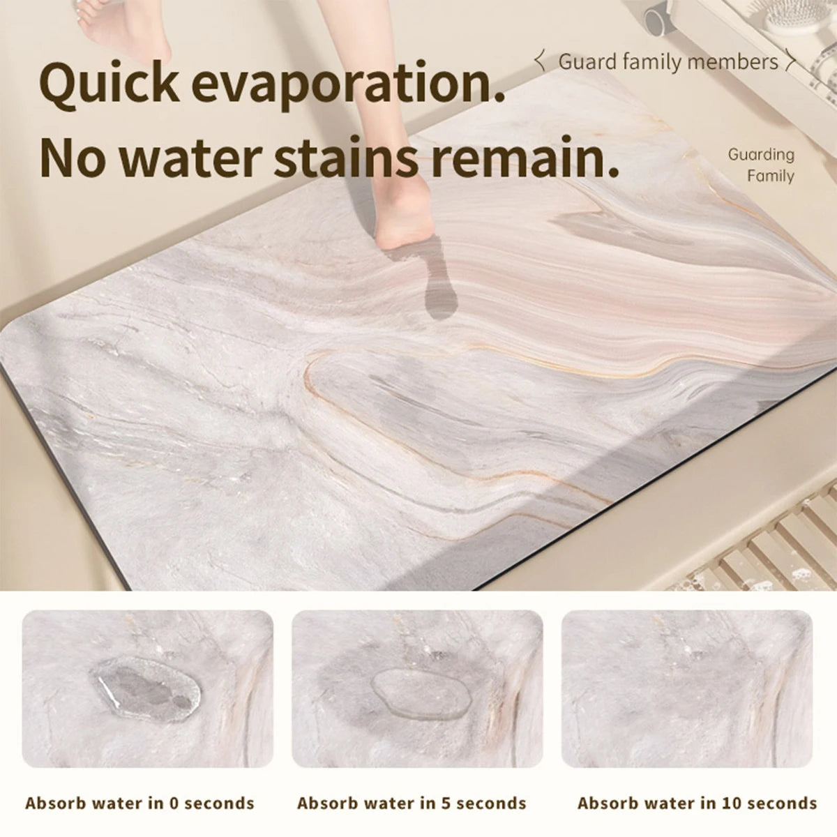 Tapis de bain marbre