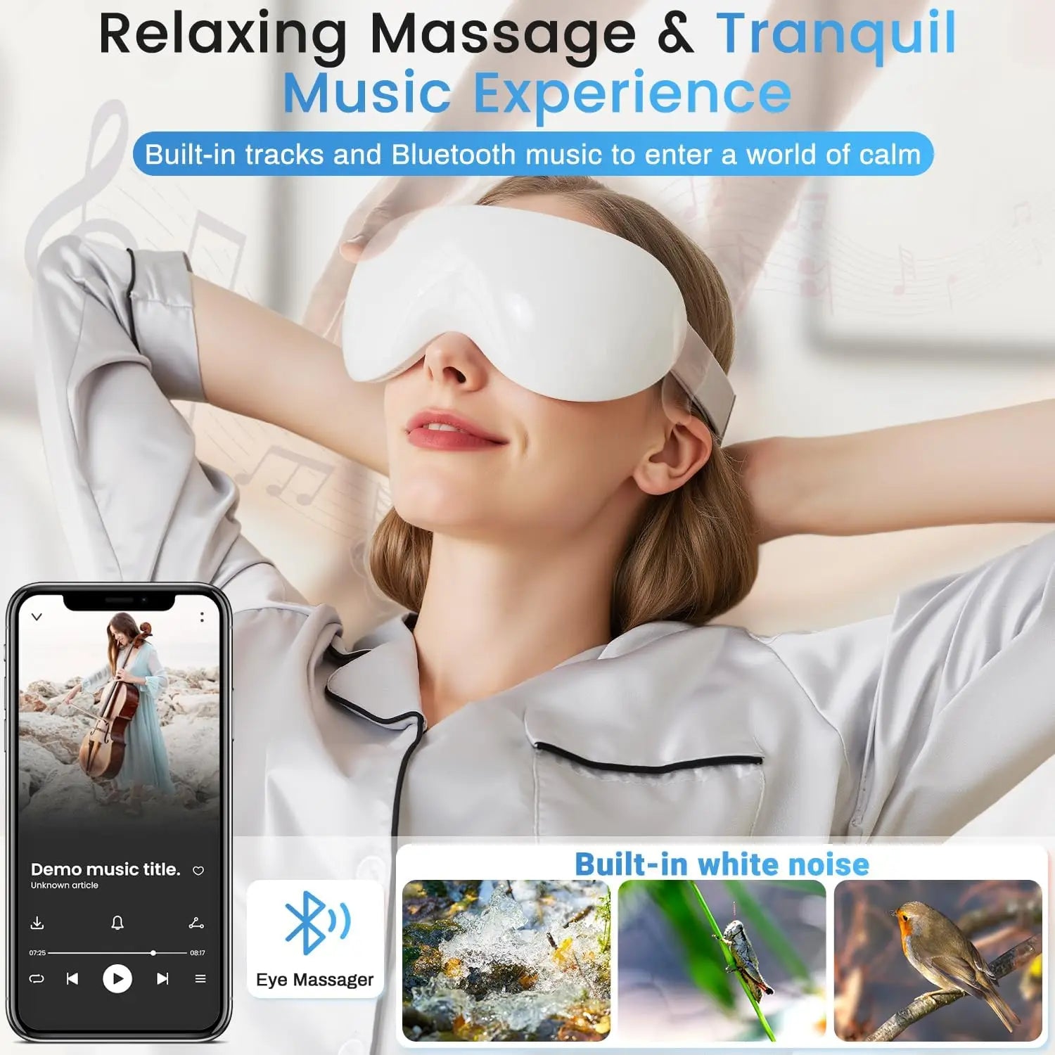 Masque pour les yeux chauffant massant