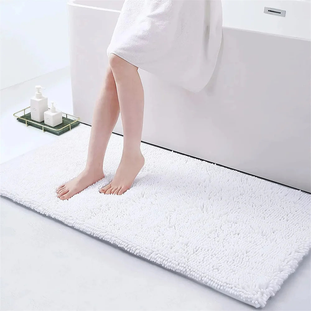 Tapis de bain en chenille moelleuse