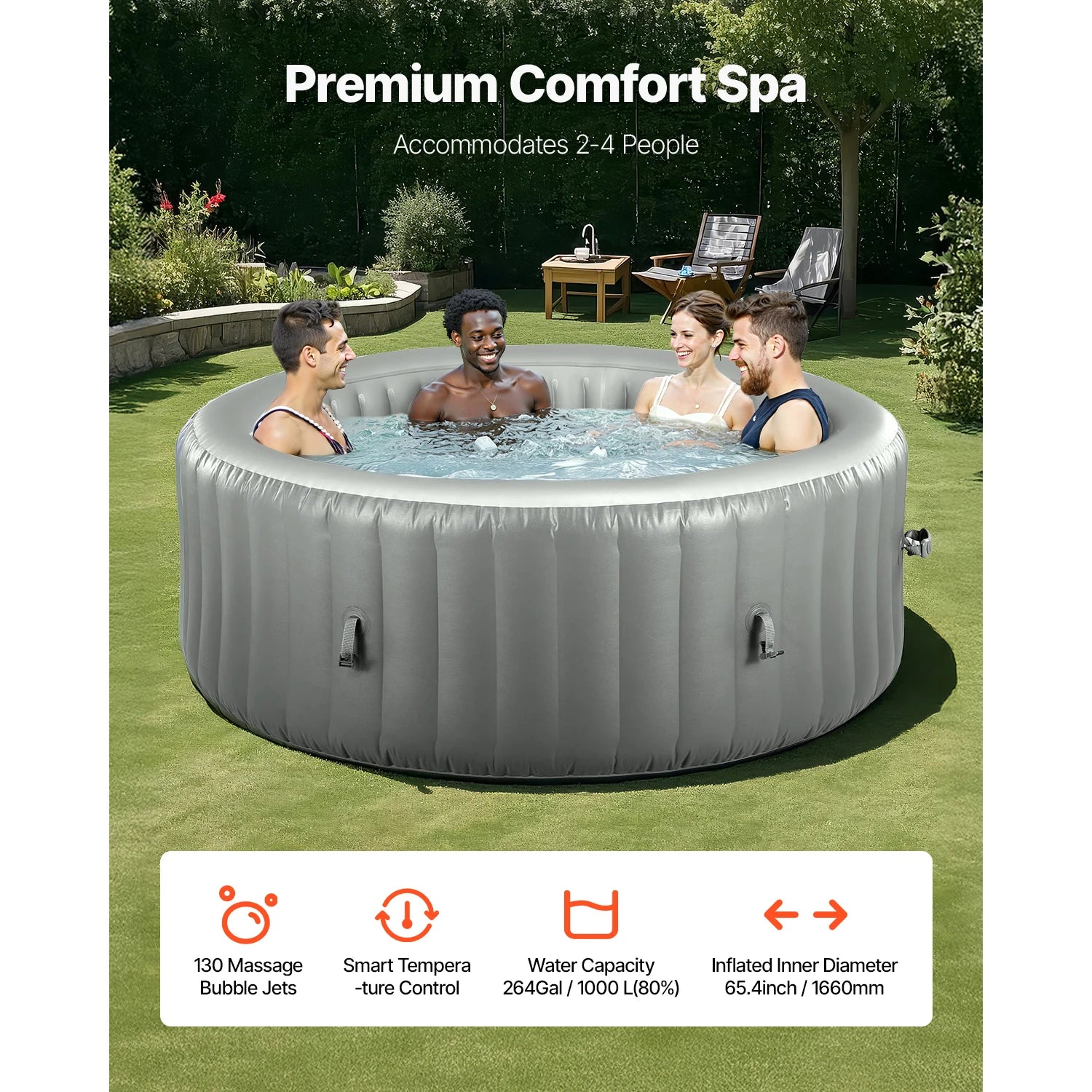 Spa jacuzzi gonflable - 6 personnes