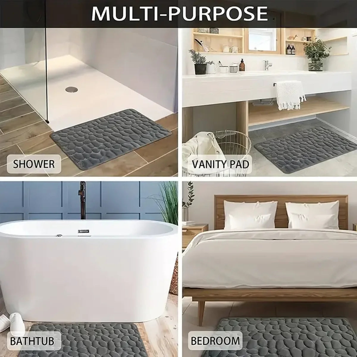 Tapis de bain en galets