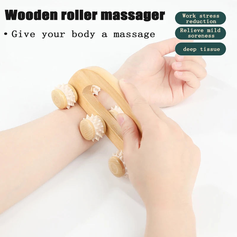 Rouleau de massage en bois