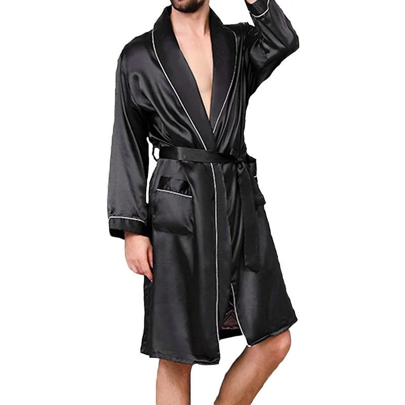 Peignoir de bain satiné pour homme