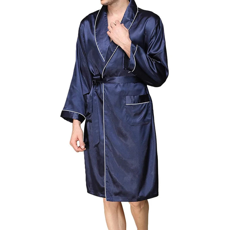 Peignoir de bain satiné pour homme