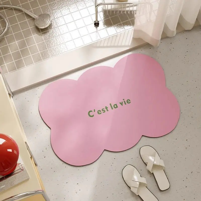 Tapis de bain en diatomite nuage