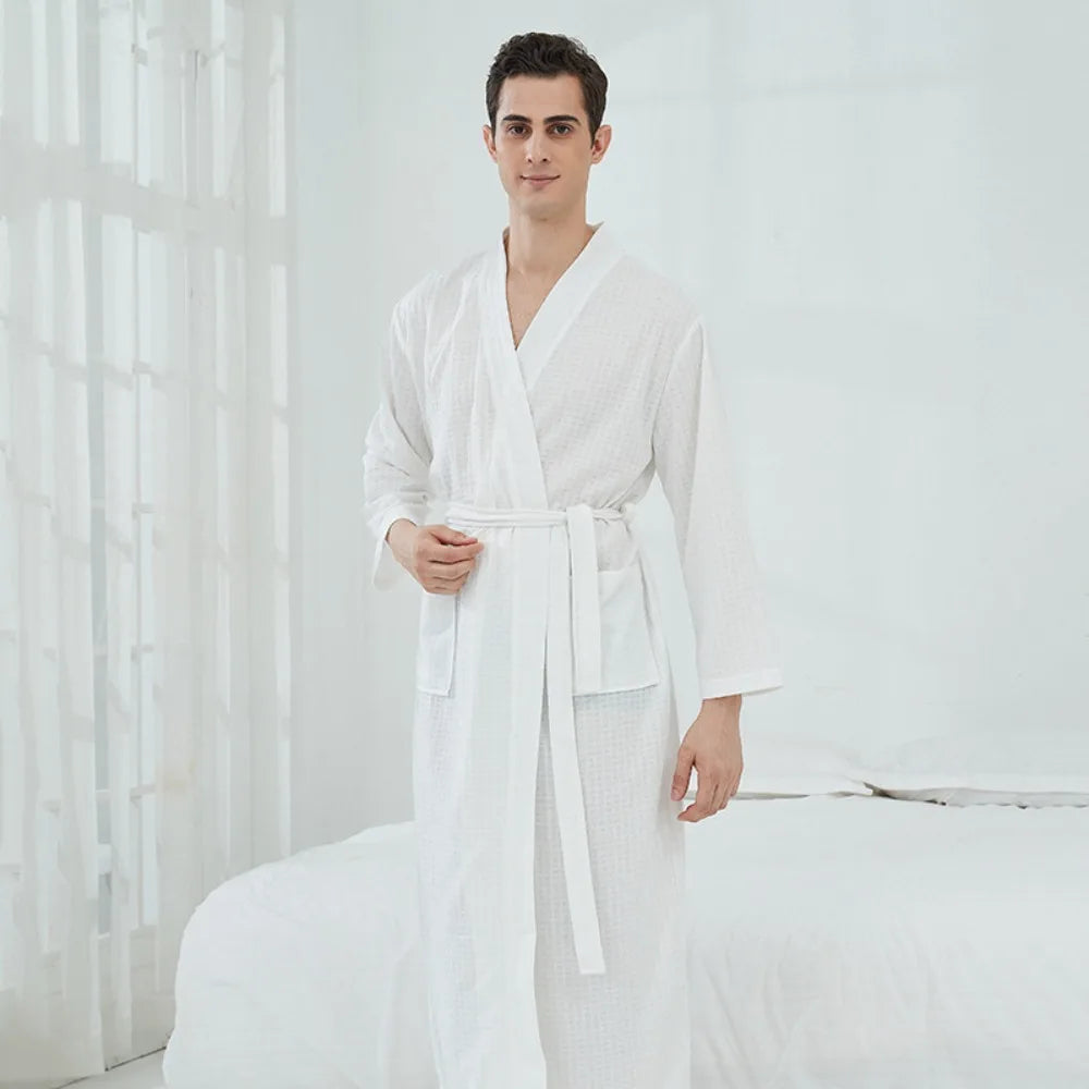Peignoir de bain mixte pour spa léger long