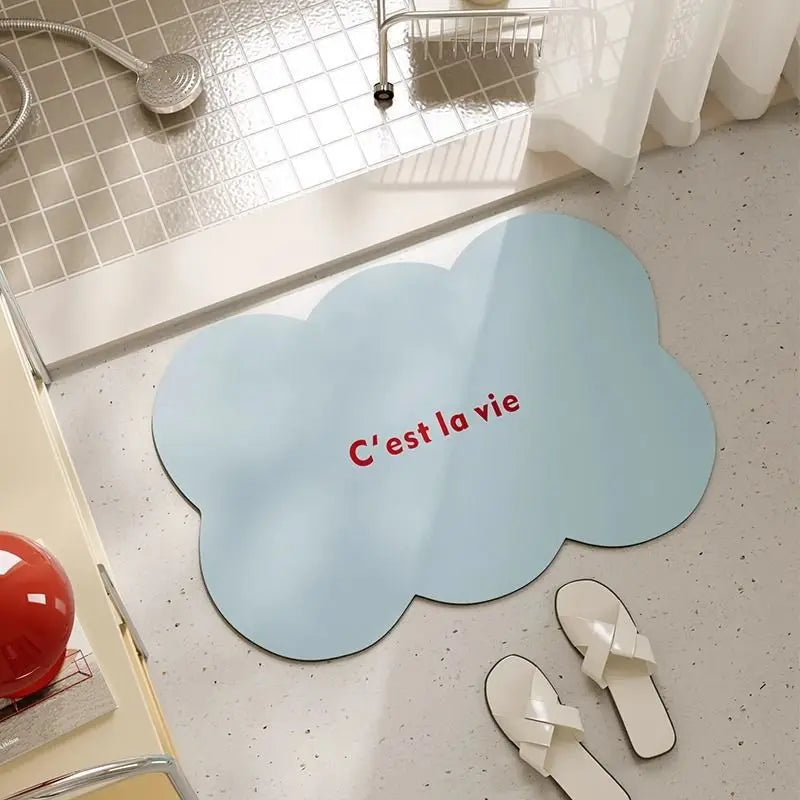 Tapis de bain en diatomite nuage