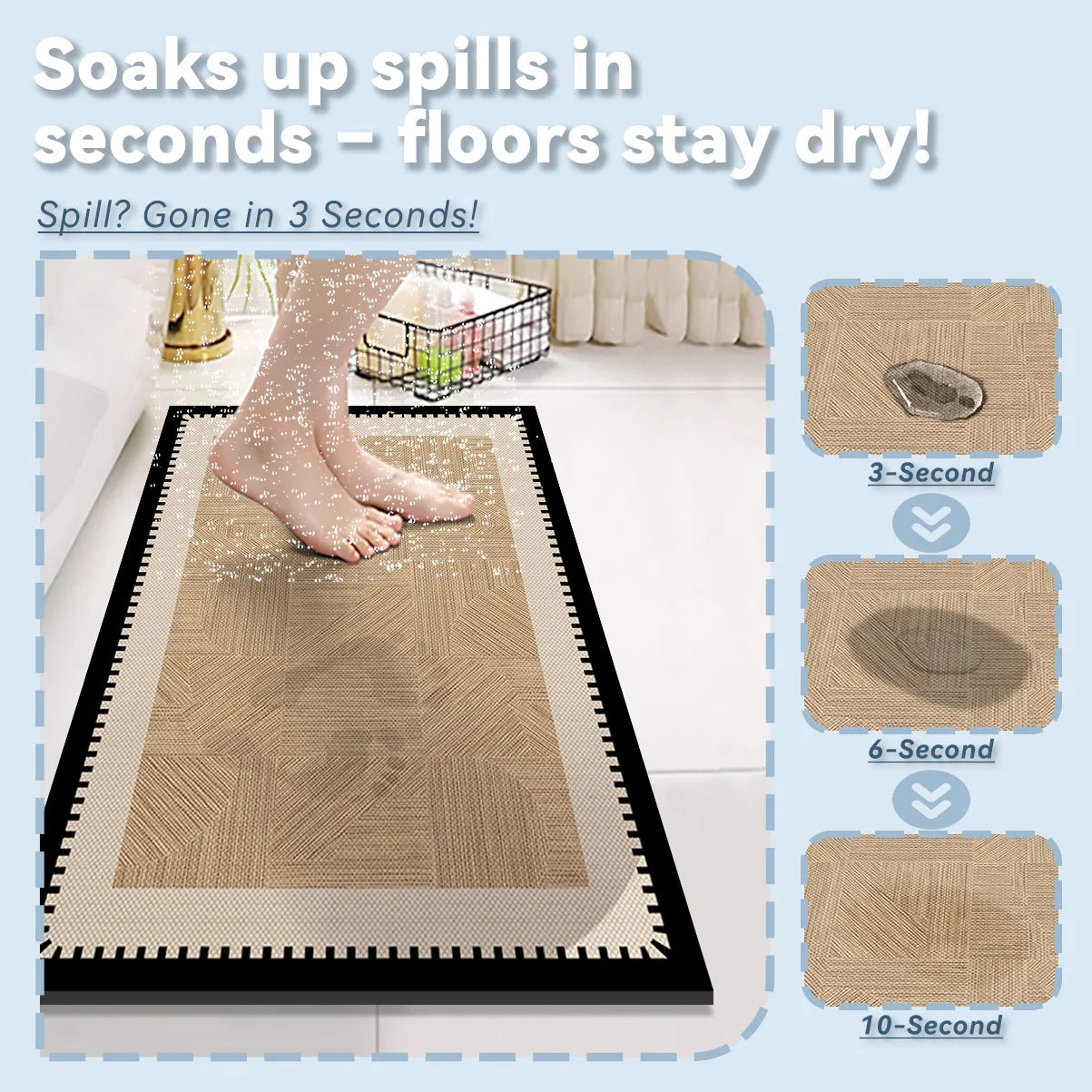 Tapis de bain de luxe en diatomite