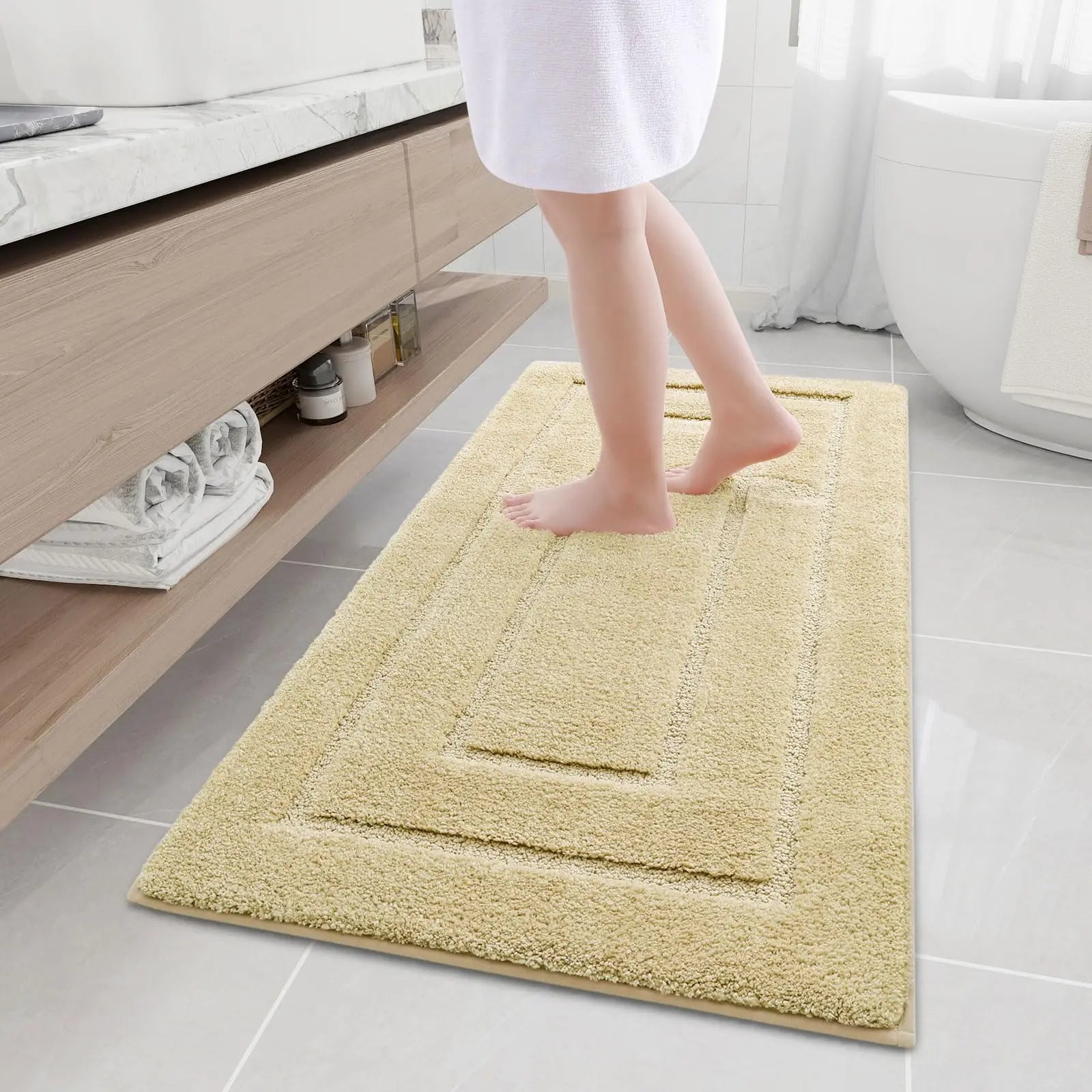 Tapis de bain en velour moelleux