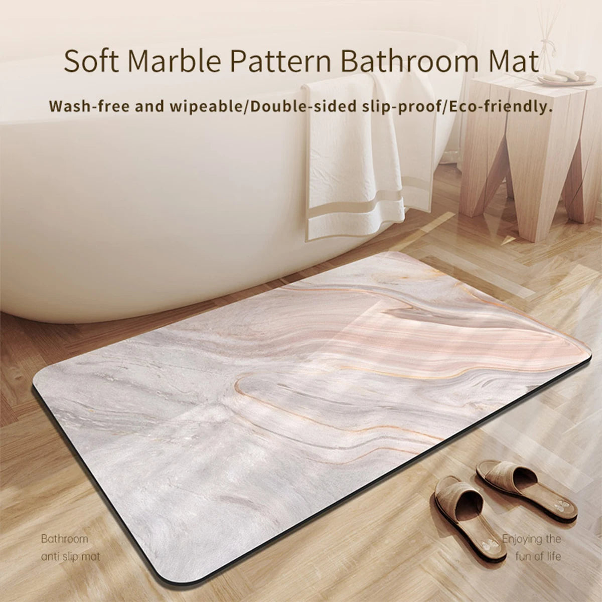 Tapis de bain marbre