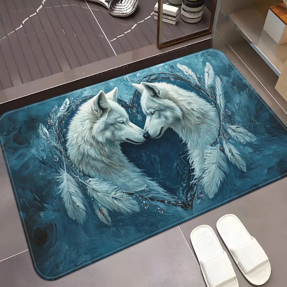 Tapis de bain loup