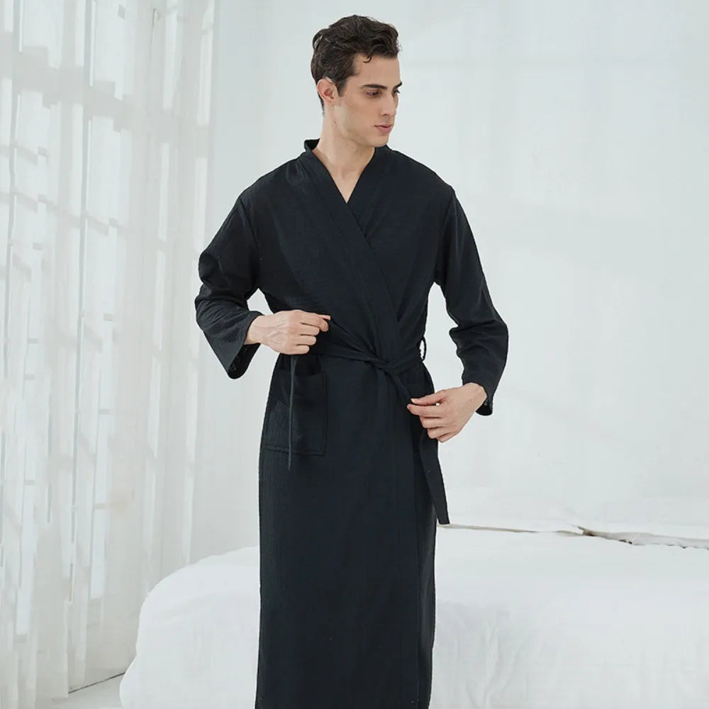 Peignoir de bain mixte pour spa léger long