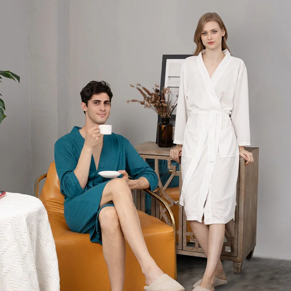 Peignoir de bain mixte pour spa léger long
