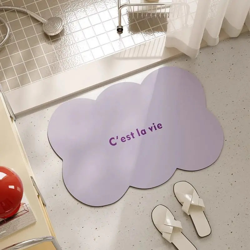 Tapis de bain en diatomite nuage
