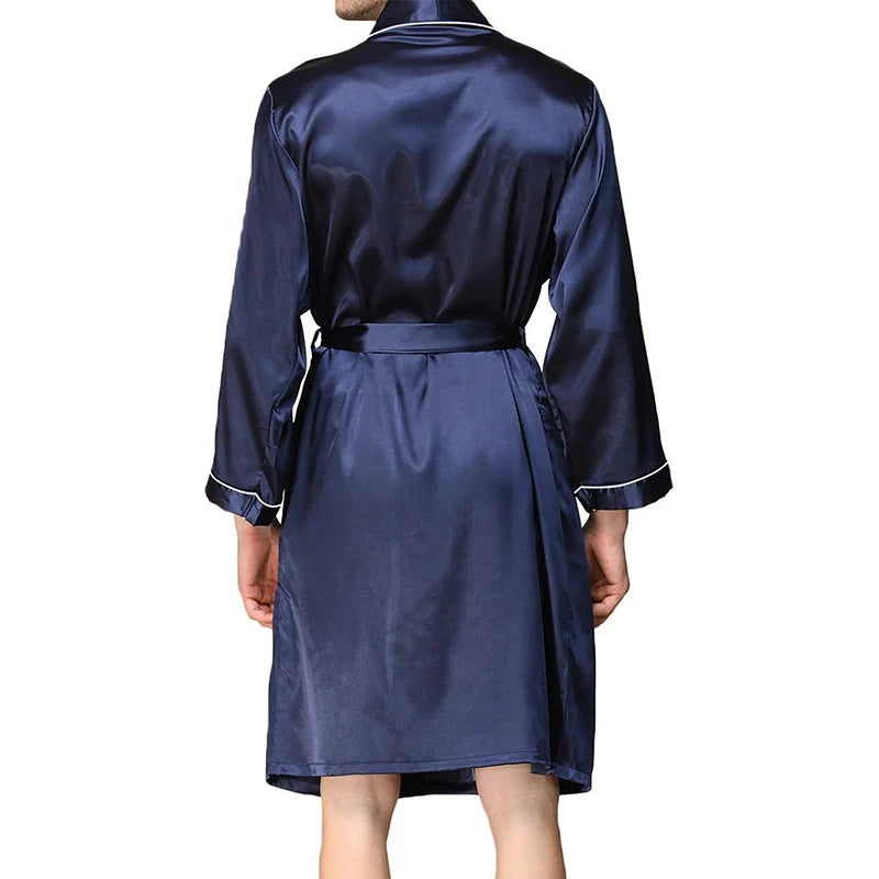 Peignoir de bain satiné pour homme
