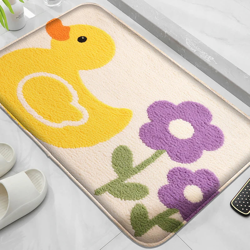 Tapis de bain canard moelleux