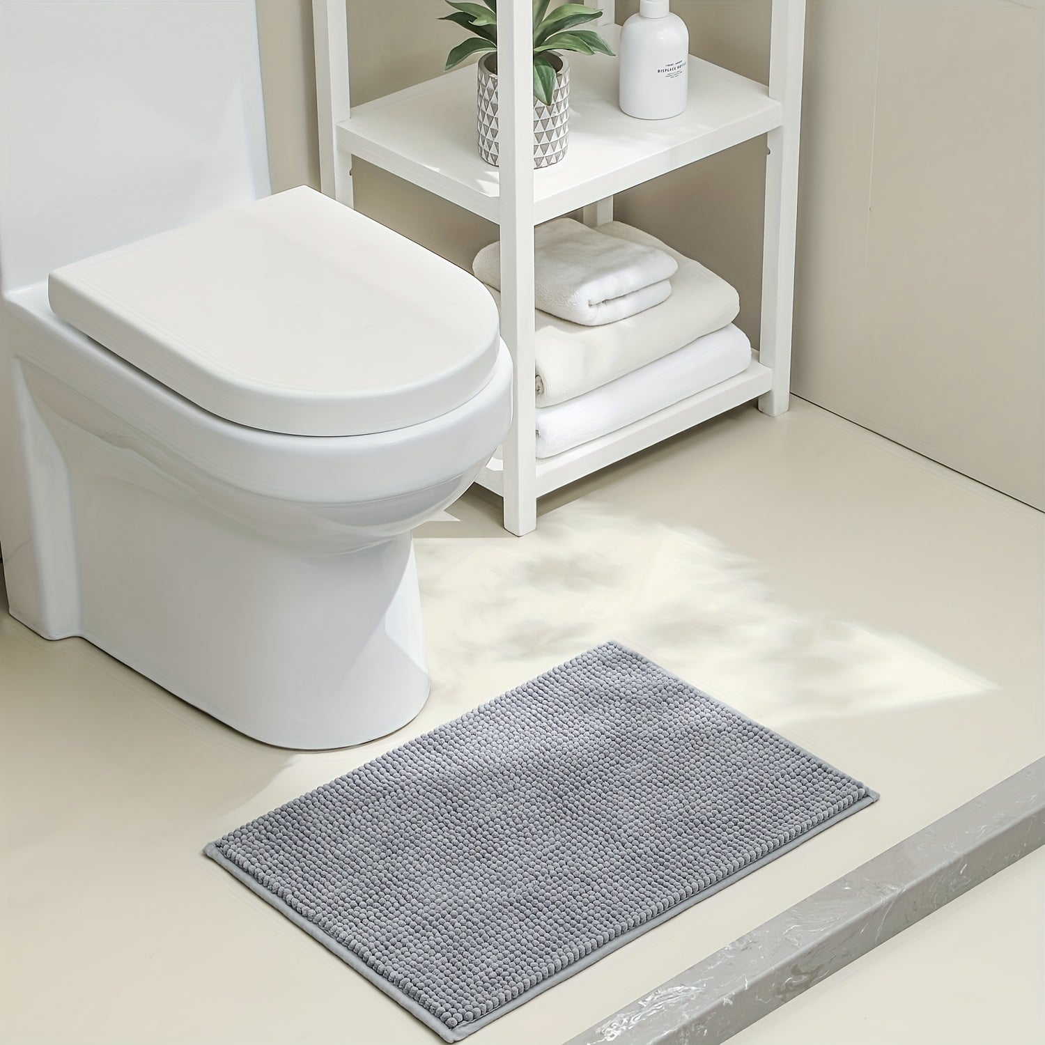 Tapis de bain en chenille moelleux