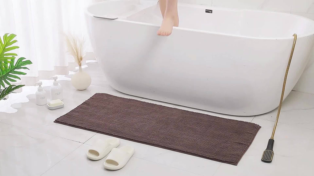Tapis de bain en chenille moelleux