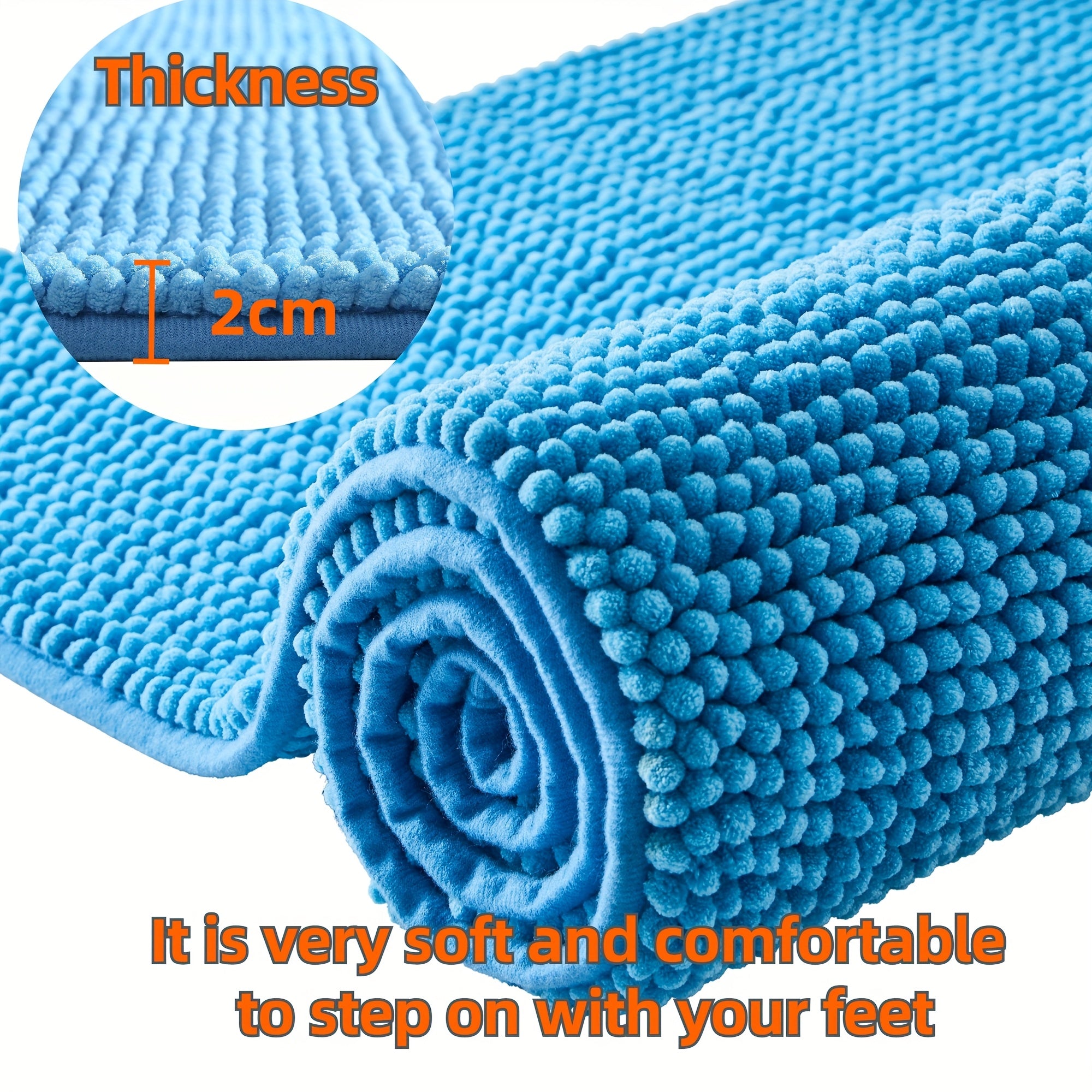Tapis de bain en chenille moelleux
