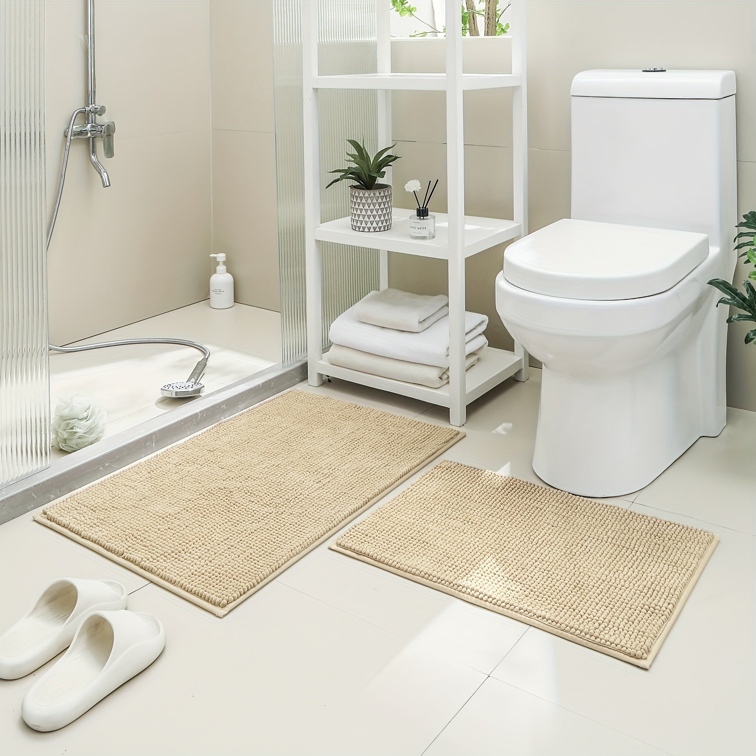 Tapis de bain en chenille moelleux