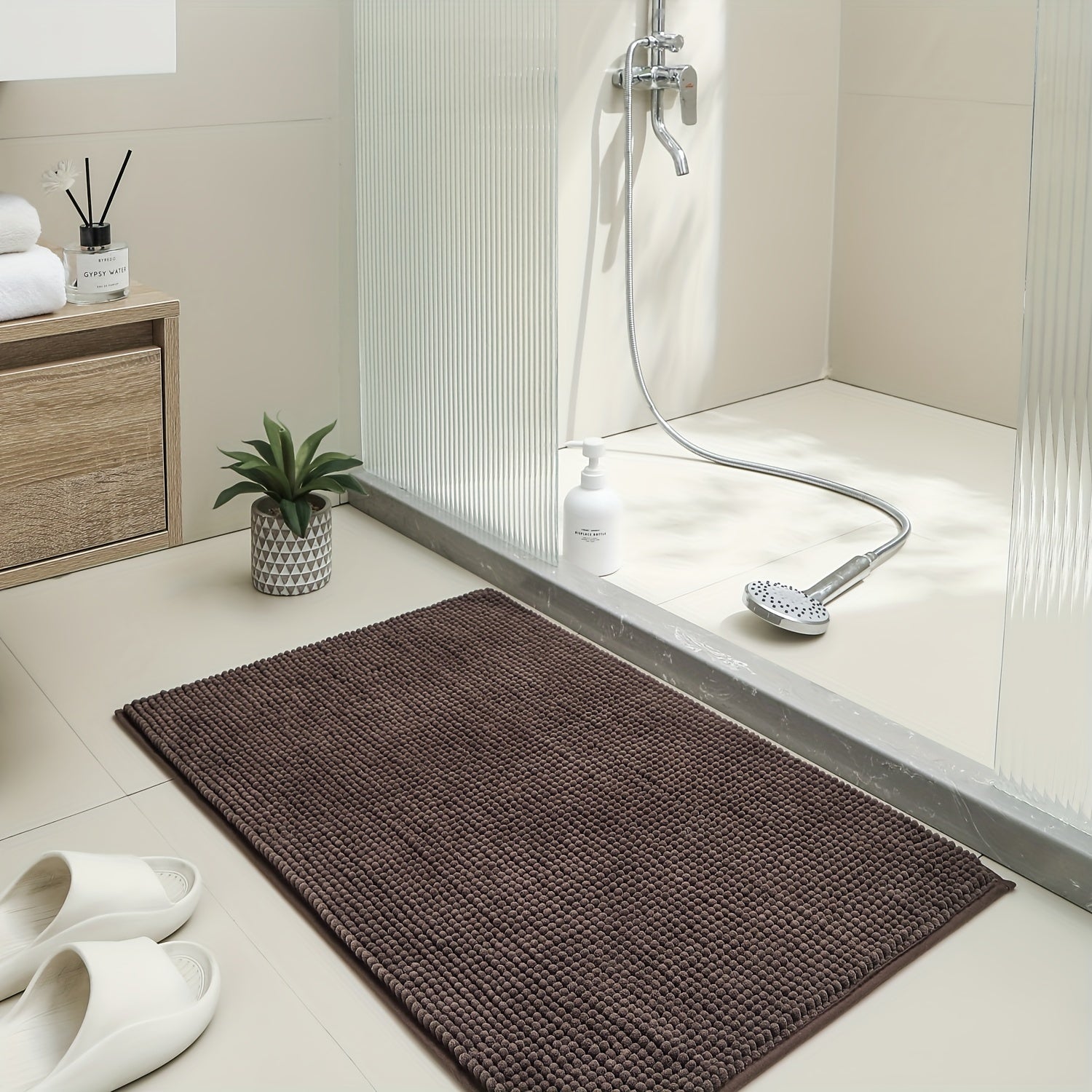 Tapis de bain en chenille moelleux